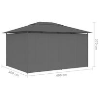 Sodo palapinė su užuolaidomis, antracito spalvos, 4x3m