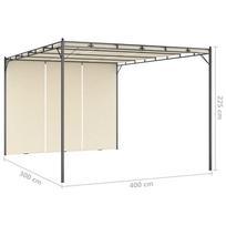 Sodo pavėsinė su šonine užuolaida, kreminės spalvos, 4x3x2,25m