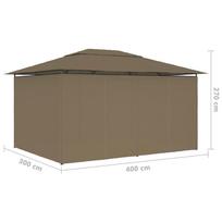 Sodo palapinė su užuolaidomis, taupe spalvos, 4x3m, 180g/m