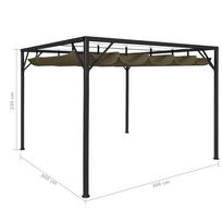 Sodo pavėsinė su įtraukiamu stogu, taupe spalvos, 3x3m, 180g/m