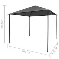 Pavėsinė, antracito spalvos, 3x3m, audinys ir plienas, 180 g/m