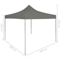 Išskleidžiama proginė palapinė, antracito sp., 3x3 m
