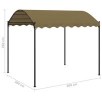 Pavėsinė, taupe spalvos, 4x3x2,6m, 180g/m