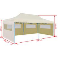 Sulankstoma proginė palapinė 3 x 6 m, kremo spalvos