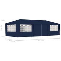 Proginė palapinė su šoninėmis sienomis, mėlyna, 4x9m, 90g/m