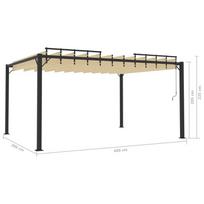 Pavėsinė su žaliuzių stogu, kreminė, 3x4 m