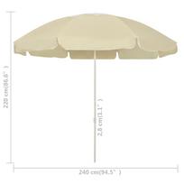 Paplūdimio skėtis, smėlio geltonos spalvos, 240cm