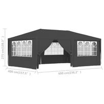Proginė palapinė su šoninėmis sienomis, antracito, 4x6m, 90g/m²