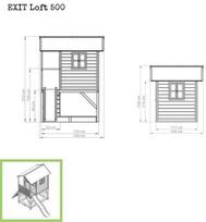 nameliai vaikams - Medinis vaikų žaidimų namelis su terasa, smėlio dėže ir čiuožykle Exit Loft 500 Natural - 5 nuotrauka