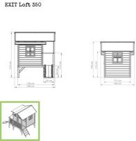 nameliai vaikams - Medinis vaikų žaidimų namelis su terasa ir čiuožykle Exit Loft 350 Natural - 8 nuotrauka