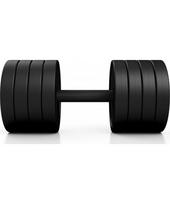 hanteliai 20kg - Gumuotas hantelis Marbo - 27,5 kg, juodas - 2 nuotrauka