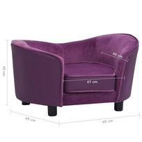 Gyvūno guolis VLX Sofa For Dogs, juodas/violetinis, 490x690 mm