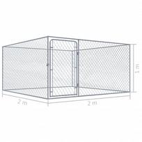 Šuns narvas VLX Outdoor Dog Kennel Silver, 2000x2000x1000 mm