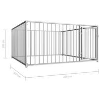 VLX Outdoor Dog Kennel Silver, 2000x2000x1000 mm