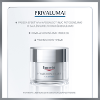 kremoji - EUCERIN dieninis kremas nuo raukšlių HYALURON-FILLER, SPF 30, 50 ml - 3 nuotrauka