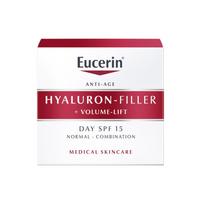 EUCERIN dieninis kremas normaliai ir mišriai brandžiai odai HYALURON-FILLER + VOLUME-LIFT, SPF 15, 50 ml