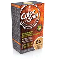 COLOR & SOIN® ilgalaikiai plaukų dažai be amoniako, rezorcino, parabenų, silikonų, Nr. 8G, smėlio auksinės blondinės spalva, 135 ml