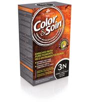 plauku dazai color soin - COLOR & SOIN® ilgalaikiai plaukų dažai be amoniako, rezorcino, parabenų, silikonų, Nr. 3N, tamsaus kaštono spalva, 135 ml - 1 nuotrauka