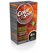 color soin - COLOR & SOIN® ilgalaikiai plaukų dažai be amoniako, rezorcino, parabenų, silikonų, Nr. 4N, natūralaus kaštono spalva, 135 ml - 2 nuotrauka