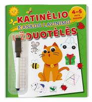 Katinėlio rankos lavinimo užduotėlės 4–5 metų vaikams