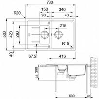 franke akmens mases plautuves - Franke Basis, BFG 651-78, Steingrau - 1 nuotrauka