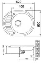 franke ronda rog 611 62 - Franke Ronda, ROG 611-62, užkemšamas ventilis, Onyx - 2 nuotrauka