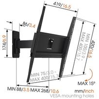 televizoriaus stovas 55 - Vogels MA3030 Wall Mount For TV 32-55'' Black - 4 nuotrauka