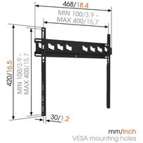televizoriaus stovas 55 - Vogels MA3000-A1 FLAT Wall Mount 32-55' - 3 nuotrauka