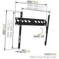 40 tv stovas - Vogels MA3010-A1 TILT Wall Mount 32-55' - 4 nuotrauka