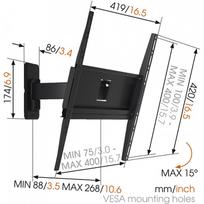 stovas televizoriaus - Vogels Wall mount, MA3030-A1, Full motion, 32-55 " - 4 nuotrauka