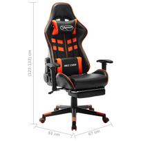 kede su pakoju - Žaidimų kėdė VLX Gaming Chair with Footrest, juoda/oranžinė - 2 nuotrauka