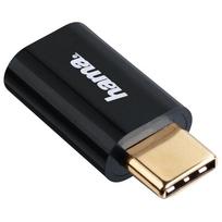 type c adapter plug - Hama Adapter USB-C / Micro USB 2.0 Black - 1 nuotrauka