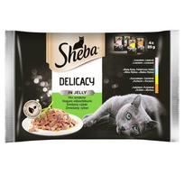 SHEBA želė (balta žuvis, lašiša, kalakutiena, vištiena), 4x85g 
