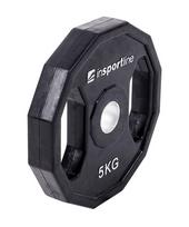 svorio diskai 30mm 5kg - Guma padengtas svoris 30mm inSPORTline Ruberton 5kg - 2 nuotrauka