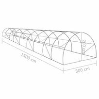 Šiltnamis su plieniniu pagrindu, 15x3x2m, 45m²