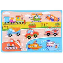 montessori zaislai - Medinė dėlionė "Transporto priemonės" - 2 nuotrauka