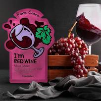 red mask - Tony Moly I'm Real Red Wine lakštinė veido kaukė su rauduonoju vynu 21 g - 2 nuotrauka