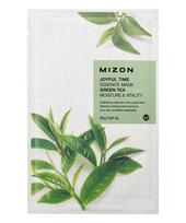 Lakštinė veido kaukė su žaliąja arbata Mizon Joyful Time Essence Mask Green Tea 1vnt.