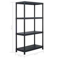Sandėliavimo lentynos, 2vnt., juodos, 60x30x138cm, plastikas
