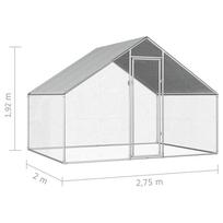 Narvas paukščiams VLX Outdoor Chicken Cage 170788, 2000 mm x 2750 mm x 1920 mm