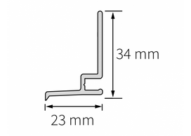 cedral click - Pradžios profilis Cedral CLICK, aliuminis, vertikaliam montavimui, 3m - 2 nuotrauka