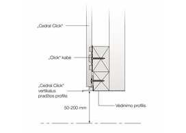 cedral click - Pradžios profilis Cedral CLICK, aliuminis, vertikaliam montavimui, 3m - 3 nuotrauka