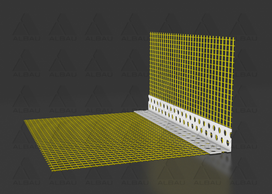 PVC kampinis profilis su tinkleliu 100x150 2500mm, Sakret