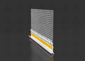 pvc profilis - Profilis nulašėjimo cokolinis su tinkleliu 2500mm, Sakret - 1 nuotrauka