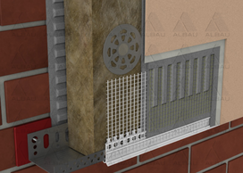 pvc profilis - Profilis nulašėjimo cokolinis su tinkleliu 2500mm, Sakret - 2 nuotrauka