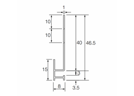 cedral click - Pradžios profilis Cedral CLICK, aliuminis, 3m - 1 nuotrauka