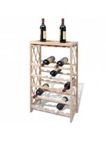 Butelių lentyna VLX Solid Fir Wood Wine Rack For 25 Bottles, šviesiai ruda, 500 mm x 247 mm x 875 mm