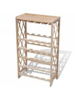 vyno lentynos - Butelių lentyna VLX Solid Fir Wood Wine Rack For 25 Bottles, šviesiai ruda, 500 mm x 247 mm x 875 mm - 2 nuotrauka