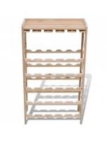 vyno lentynos - Butelių lentyna VLX Solid Fir Wood Wine Rack For 25 Bottles, šviesiai ruda, 500 mm x 247 mm x 875 mm - 3 nuotrauka