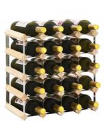 buteliu lentyna - Butelių lentyna VLX Solid Pinewood Wine Rack For 20 Bottles, šviesiai ruda, 415 mm x 225 mm x 415 mm - 1 nuotrauka